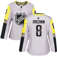 Adidas Washington Capitals #8 Alex Ovechkin Gray 2018 All-Star Metro Division Authentic Women's Stitched NHL Jersey