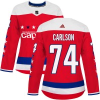 Adidas Washington Capitals #74 John Carlson Red Alternate Authentic Women's Stitched NHL Jersey
