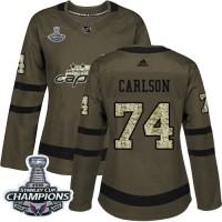 Adidas Washington Capitals #74 John Carlson Green Salute to Service Stanley Cup Final Champions Women's Stitched NHL Jersey