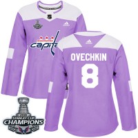 Adidas Washington Capitals #8 Alex Ovechkin Purple Authentic Fights Cancer Stanley Cup Final Champions Women's Stitched NHL Jersey