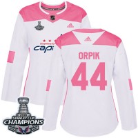 Adidas Washington Capitals #44 Brooks Orpik White/Pink Authentic Fashion Stanley Cup Final Champions Women's Stitched NHL Jersey