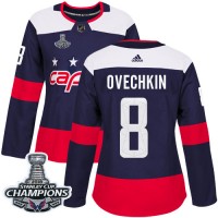 Adidas Washington Capitals #8 Alex Ovechkin Navy Authentic 2018 Stadium Series Stanley Cup Final Champions Women's Stitched NHL Jersey