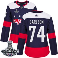 Adidas Washington Capitals #74 John Carlson Navy Authentic 2018 Stadium Series Stanley Cup Final Champions Women's Stitched NHL Jersey