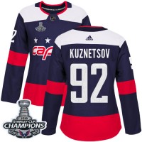 Adidas Washington Capitals #92 Evgeny Kuznetsov Navy Authentic 2018 Stadium Series Stanley Cup Final Champions Women's Stitched NHL Jersey