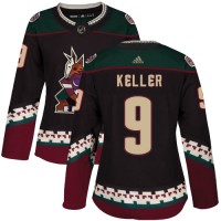 Adidas Arizona Coyotes #9 Clayton Keller Black Alternate Authentic Women's Stitched NHL Jersey