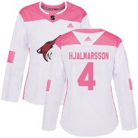 Adidas Arizona Coyotes #4 Niklas Hjalmarsson White/Pink Authentic Fashion Women's Stitched NHL Jersey
