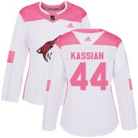 Adidas Arizona Coyotes #44 Zack Kassian White/Pink Authentic Fashion Women's Stitched NHL Jersey