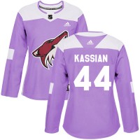 Adidas Arizona Coyotes #44 Zack Kassian Purple Authentic Fights Cancer Stitched Women's NHL Jersey