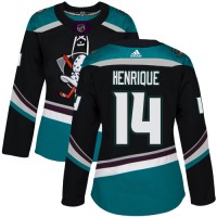 Adidas Anaheim Ducks #14 Adam Henrique Black/Teal Alternate Authentic Women's Stitched NHL Jersey