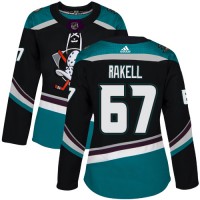 Adidas Anaheim Ducks #67 Rickard Rakell Black/Teal Alternate Authentic Women's Stitched NHL Jersey