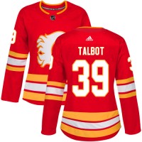 Adidas Calgary Flames #39 Cam Talbot Red Alternate Authentic Women's Stitched NHL Jersey