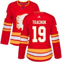 Adidas Calgary Flames #19 Matthew Tkachuk Red Alternate Authentic Women's Stitched NHL Jersey