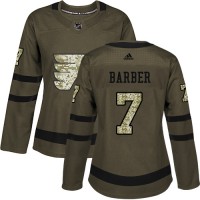 Adidas Philadelphia Flyers #7 Bill Barber Green Salute to Service Women's Stitched NHL Jersey