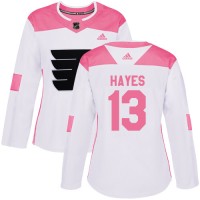 Adidas Philadelphia Flyers #13 Kevin Hayes White/Pink Authentic Fashion Women's Stitched NHL Jersey