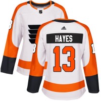 Adidas Philadelphia Flyers #13 Kevin Hayes White Road Authentic Women's Stitched NHL Jersey