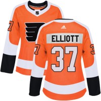 Adidas Philadelphia Flyers #37 Brian Elliott Orange Home Authentic Women's Stitched NHL Jersey