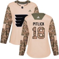 Adidas Philadelphia Flyers #18 Tyler Pitlick Camo Authentic 2017 Veterans Day Women's Stitched NHL Jersey