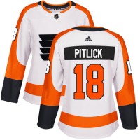 Adidas Philadelphia Flyers #18 Tyler Pitlick White Road Authentic Women's Stitched NHL Jersey