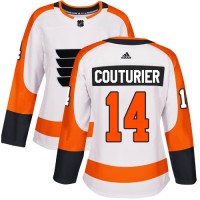 Adidas Philadelphia Flyers #14 Sean Couturier White Road Authentic Women's Stitched NHL Jersey