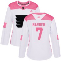 Adidas Philadelphia Flyers #7 Bill Barber White/Pink Authentic Fashion Women's Stitched NHL Jersey