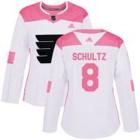 Adidas Philadelphia Flyers #8 Dave Schultz White/Pink Authentic Fashion Women's Stitched NHL Jersey