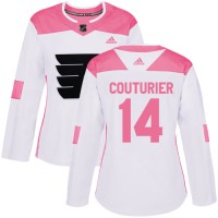 Adidas Philadelphia Flyers #14 Sean Couturier White/Pink Authentic Fashion Women's Stitched NHL Jersey