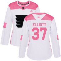 Adidas Philadelphia Flyers #37 Brian Elliott White/Pink Authentic Fashion Women's Stitched NHL Jersey