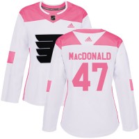 Adidas Philadelphia Flyers #47 Andrew MacDonald White/Pink Authentic Fashion Women's Stitched NHL Jersey