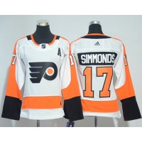 Adidas Philadelphia Flyers #17 Wayne Simmonds White Road Authentic Women's Stitched NHL Jersey