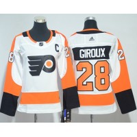 Adidas Philadelphia Flyers #28 Claude Giroux White Road Authentic Women's Stitched NHL Jersey