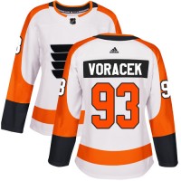 Adidas Philadelphia Flyers #93 Jakub Voracek White Road Authentic Women's Stitched NHL Jersey