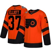 Adidas Philadelphia Flyers #37 Brian Elliott Orange Authentic 2019 Stadium Series Women's Stitched NHL Jersey