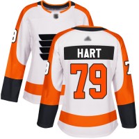 Adidas Philadelphia Flyers #79 Carter Hart White Road Authentic Women's Stitched NHL Jersey