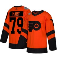 Adidas Philadelphia Flyers #79 Carter Hart Orange Authentic 2019 Stadium Series Women's Stitched NHL Jersey