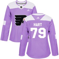 Adidas Philadelphia Flyers #79 Carter Hart Purple Authentic Fights Cancer Women's Stitched NHL Jersey
