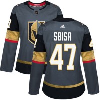Adidas Vegas Golden Knights #47 Luca Sbisa Grey Home Authentic Women's Stitched NHL Jersey