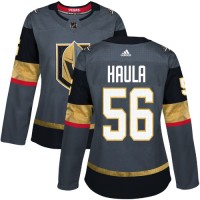 Adidas Vegas Golden Knights #56 Erik Haula Grey Home Authentic Women's Stitched NHL Jersey