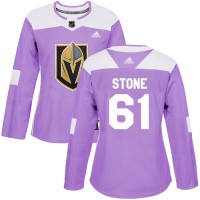 Adidas Vegas Golden Knights #61 Mark Stone Purple Authentic Fights Cancer Women's Stitched NHL Jersey