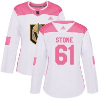 Adidas Vegas Golden Knights #61 Mark Stone White/Pink Authentic Fashion Women's Stitched NHL Jersey