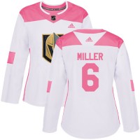 Adidas Vegas Golden Knights #6 Colin Miller White/Pink Authentic Fashion Women's Stitched NHL Jersey