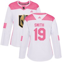Adidas Vegas Golden Knights #19 Reilly Smith White/Pink Authentic Fashion Women's Stitched NHL Jersey