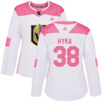 Adidas Vegas Golden Knights #38 Tomas Hyka White/Pink Authentic Fashion Women's Stitched NHL Jersey