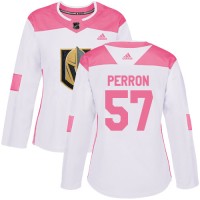 Adidas Vegas Golden Knights #57 David Perron White/Pink Authentic Fashion Women's Stitched NHL Jersey