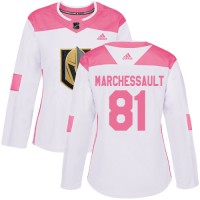 Adidas Vegas Golden Knights #81 Jonathan Marchessault White/Pink Authentic Fashion Women's Stitched NHL Jersey
