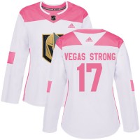 Adidas Vegas Golden Knights #17 Vegas Strong White/Pink Authentic Fashion Women's Stitched NHL Jersey