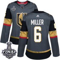 Adidas Vegas Golden Knights #6 Colin Miller Grey Home Authentic 2018 Stanley Cup Final Women's Stitched NHL Jersey