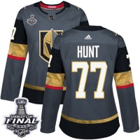 Adidas Vegas Golden Knights #77 Brad Hunt Grey Home Authentic 2018 Stanley Cup Final Women's Stitched NHL Jersey