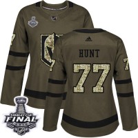 Adidas Vegas Golden Knights #77 Brad Hunt Green Salute to Service 2018 Stanley Cup Final Women's Stitched NHL Jersey