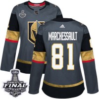 Adidas Vegas Golden Knights #81 Jonathan Marchessault Grey Home Authentic 2018 Stanley Cup Final Women's Stitched NHL Jersey