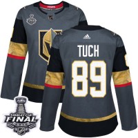 Adidas Vegas Golden Knights #89 Alex Tuch Grey Home Authentic 2018 Stanley Cup Final Women's Stitched NHL Jersey